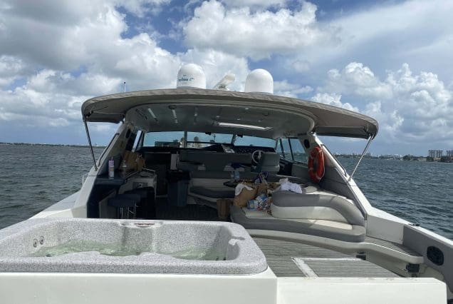 70ft Sea Ray Outrage Miami onboard hot tub for a premium relaxation experience