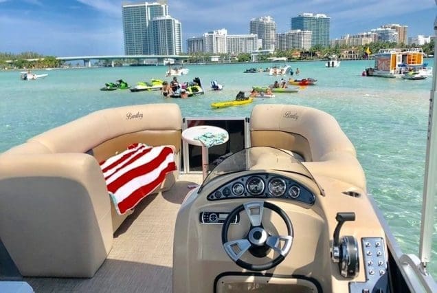 24ft Pontoon Miami spacious open deck ideal for laid-back cruising