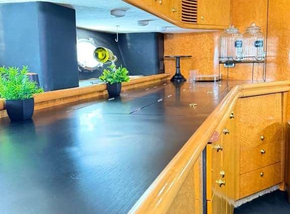 Luxury 60ft Tiffany Sunseeker Miami stylish lounge space ideal for entertainment and social gatherings