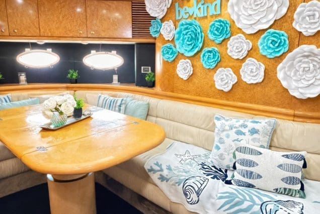 Luxury 60ft Tiffany Sunseeker Miami elegant dining area perfect for private meals and special occasions