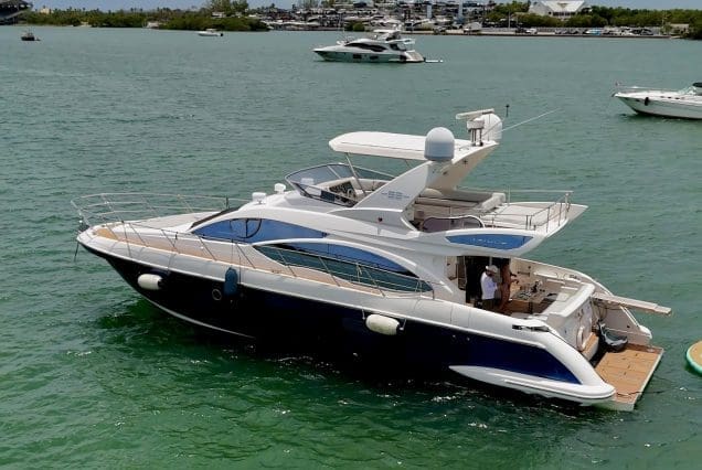 Azimut 55ft Azure Miami spacious swim platform with easy access to the water
