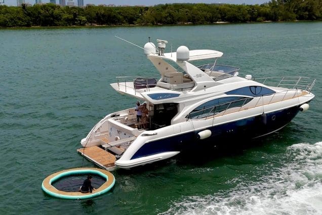 Azimut 55ft Azure Miami spacious swim platform with easy access to the water