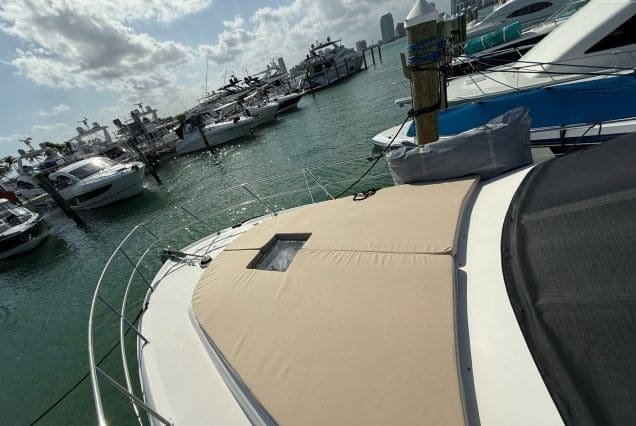 Sea Ray 45ft Sea Daze Miami spacious sunbed area perfect for relaxing and enjoying the Miami sunshine