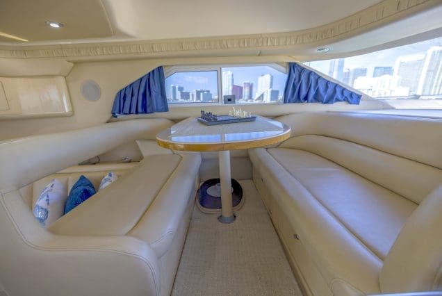 Sea Ray 45ft Sea Daze Miami stylish dining area perfect for private meals and onboard celebrations