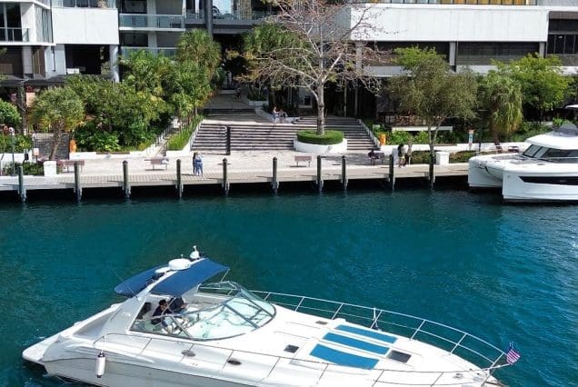 Blue Wave 45ft Miami spacious sunbed area perfect for relaxing and enjoying the Miami sunshine